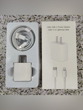 Apple 20W Fast Charger with USB-C to Lightning Cable and Power Adapter 1 Pack